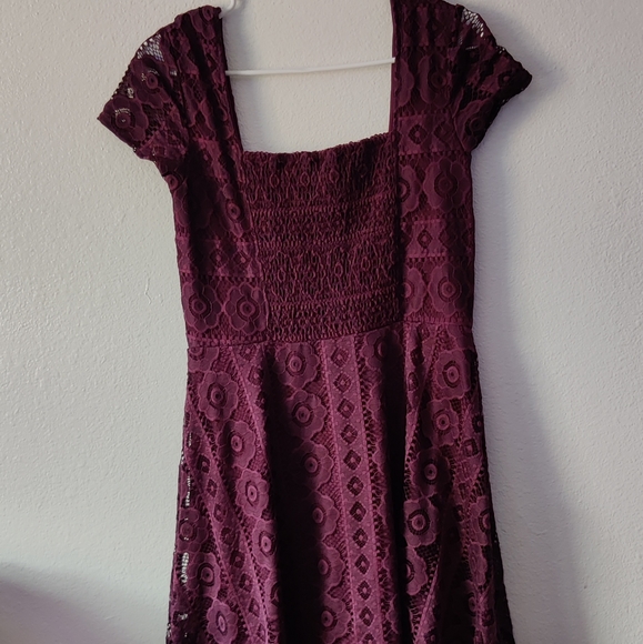 Purple Boho/Faux Corset Dress - Picture 3 of 6